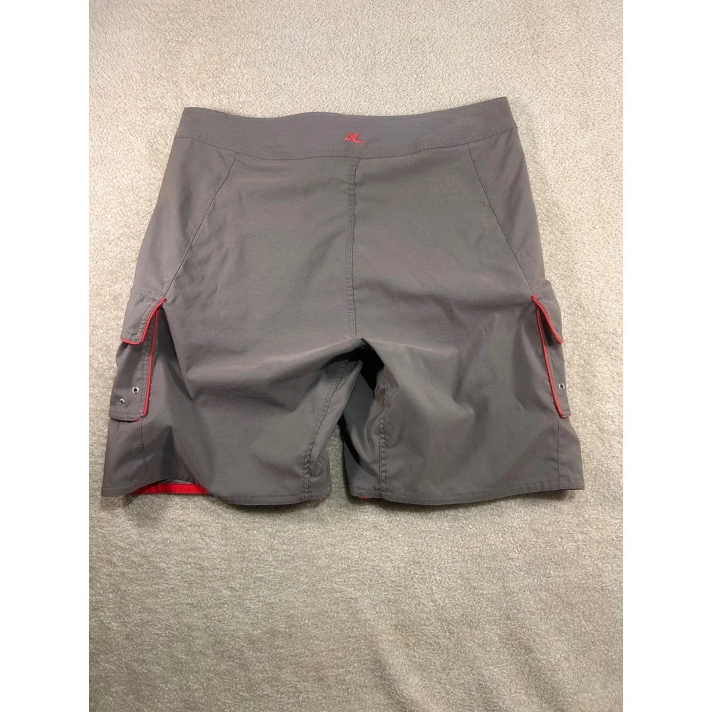 Hobie Custom Mens Grey Cargo Board Shorts Size 38‎ Polyester Swim Trunks